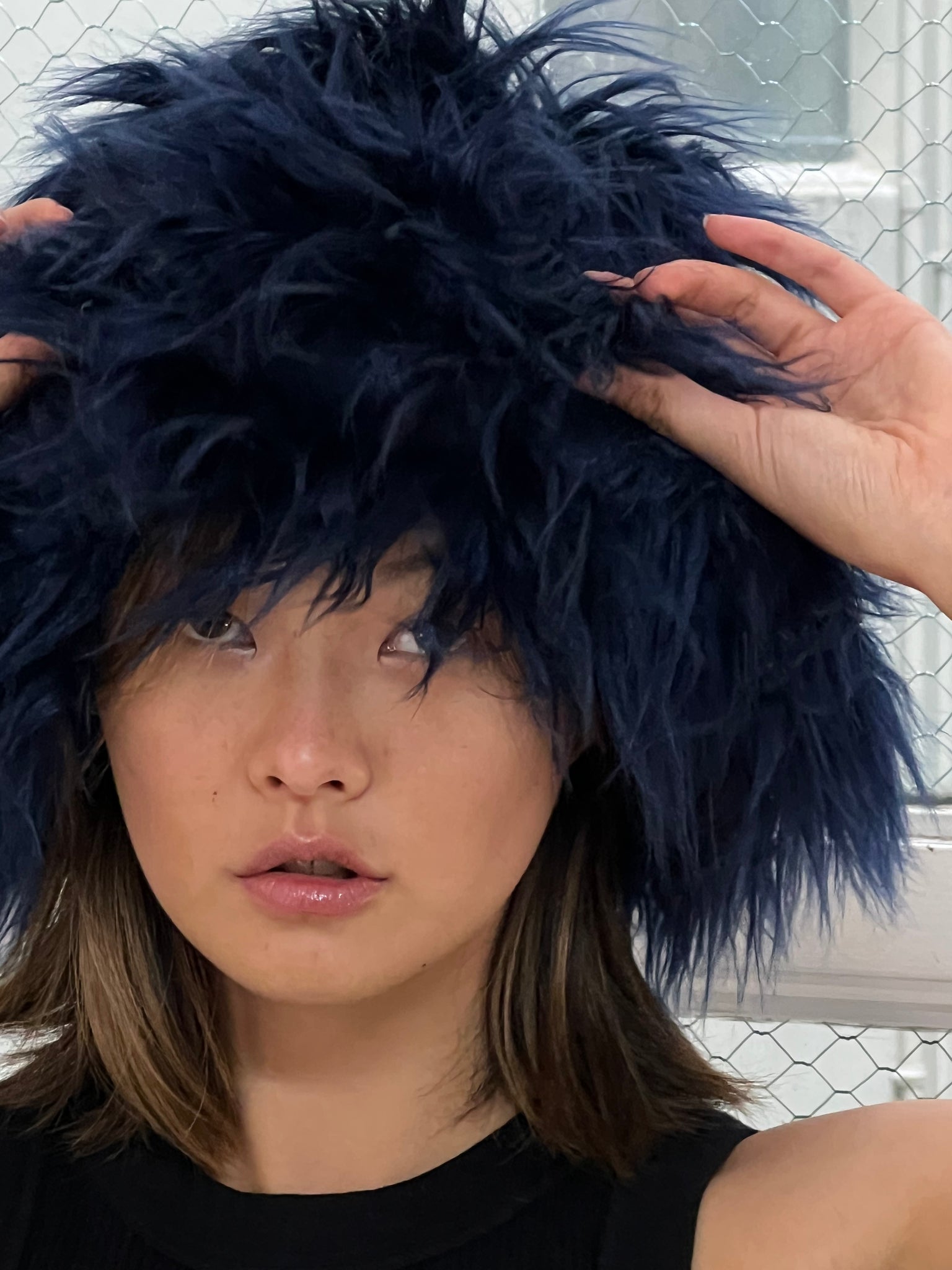 Navy online fur hat