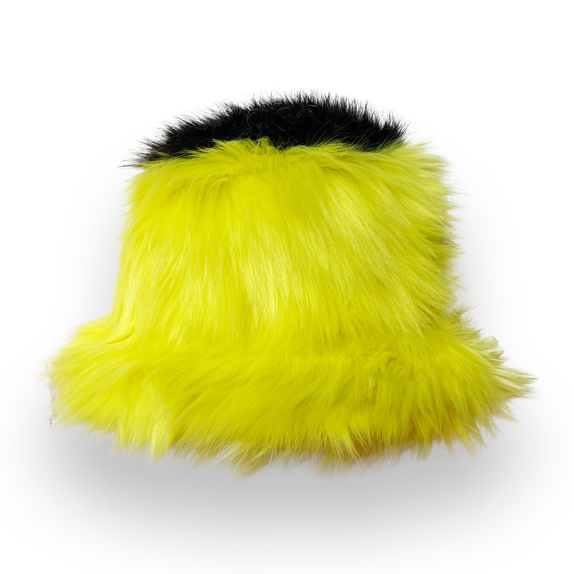 FAUX FUR HAT - LEMON SPOT